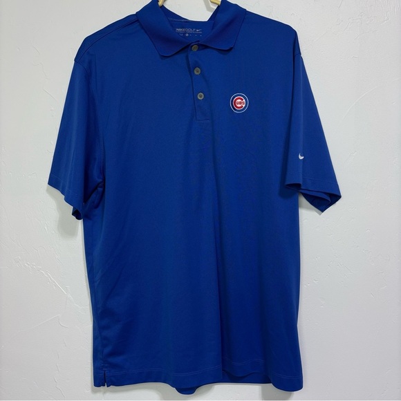 Nike Golf Dri-Fit Cubs MLB Polo Short Sleeve Blue Men's XL Shirt - Picture 1 of 9